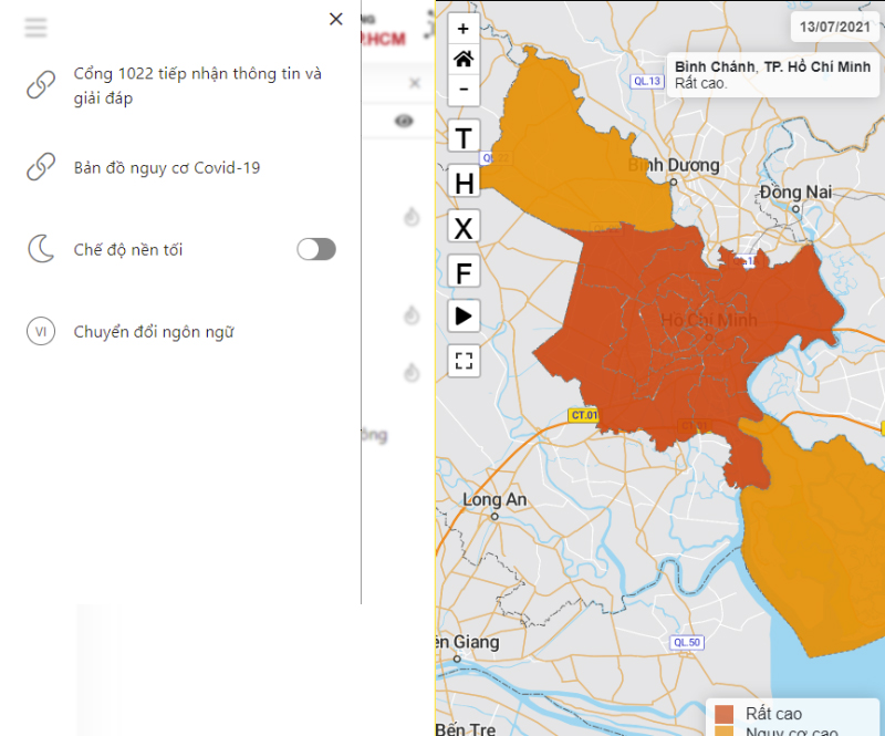 Bản đồ Covid-19 TP. Hồ Chí Minh 1