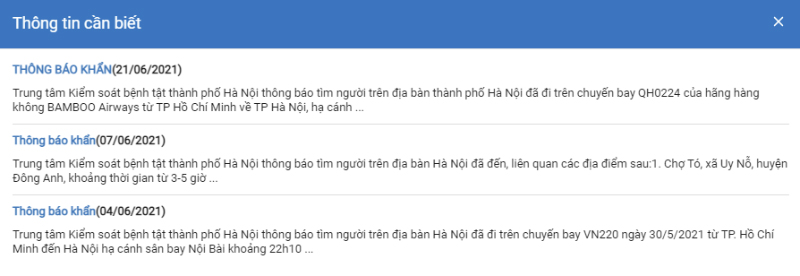 Bản đồ thông tin dịch tễ COVID-19 Hà Nội 3