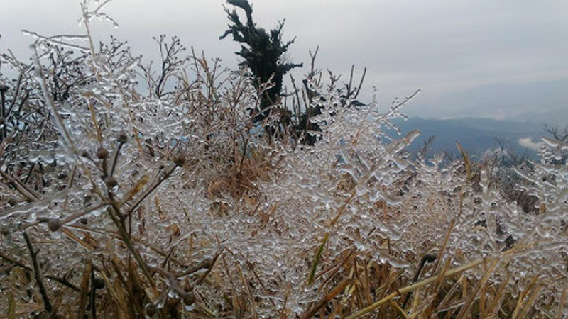 Phja Oắc, Cao Bằng xuất hiện băng giá