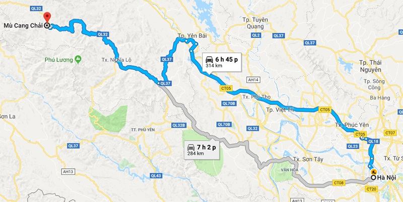 Bản đồ du lịch Mù Cang Chải